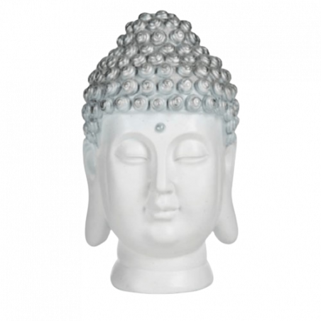 CABEZA DE BUDA EN RESINA BLANCA