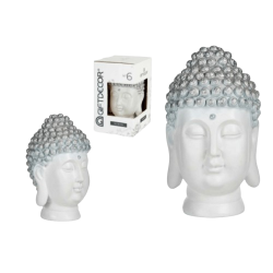 CABEZA DE BUDA EN RESINA BLANCA