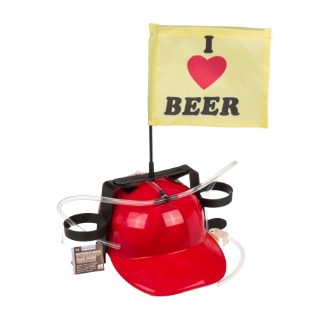 CASCO DE BEBER CON BANDERA - I LOVE BEER