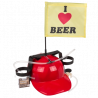 CASCO DE BEBER CON BANDERA - I LOVE BEER